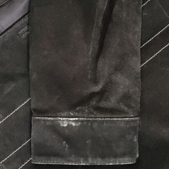 Liz Claiborne Women's Genuine Suede Shacket Shirt Jacket Button Down Blue Size L - Picture 4 of 8